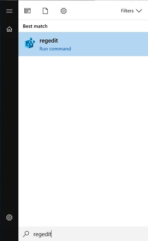 launch regedit